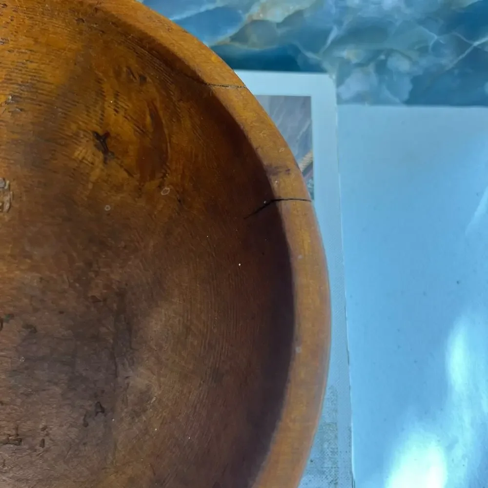 Vintage Wooden Dough Bowl 10.5
